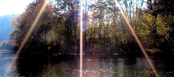 Sunburst Over River